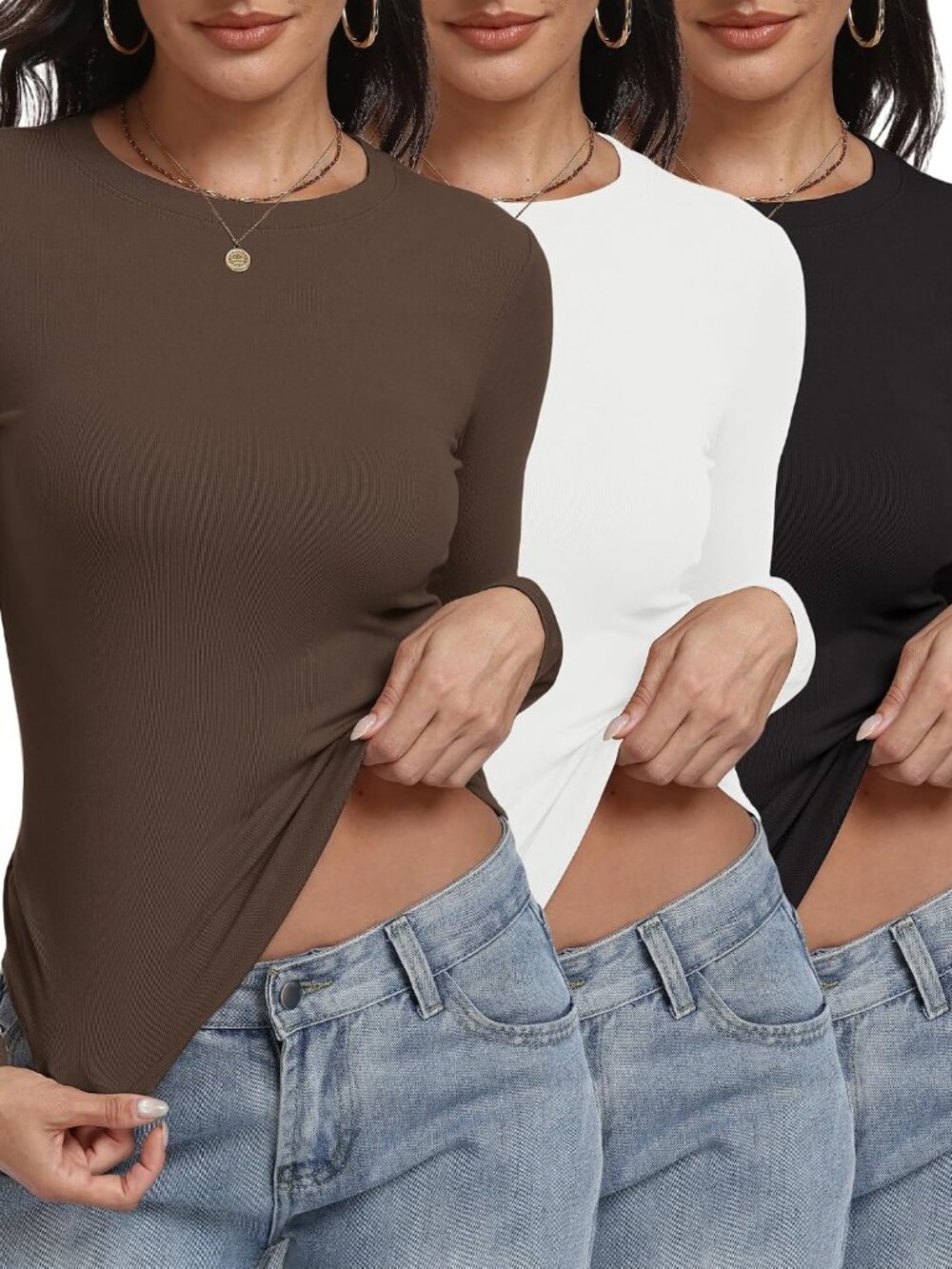 Casual Long Sleeve T-Shirts for Women - Perfect for Layering & Tucking